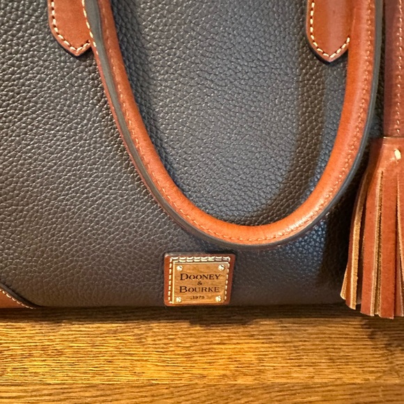 Dooney & Bourke Black and Tan Satchel - Picture 2 of 8